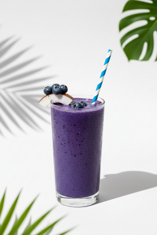 Smoothie de agua de coco con arándanos congelados: la receta antioxidante más refrescante del verano